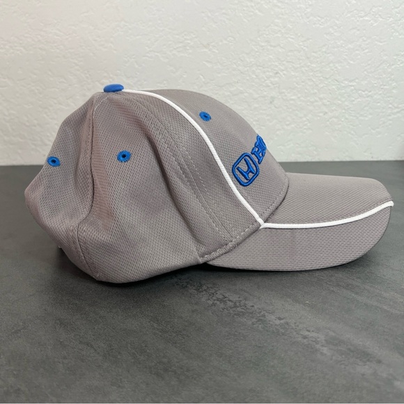 Honda Cap Hat Licensed Honda Embroidered Grey Mesh White Piping Adjustable Strap - Picture 4 of 8